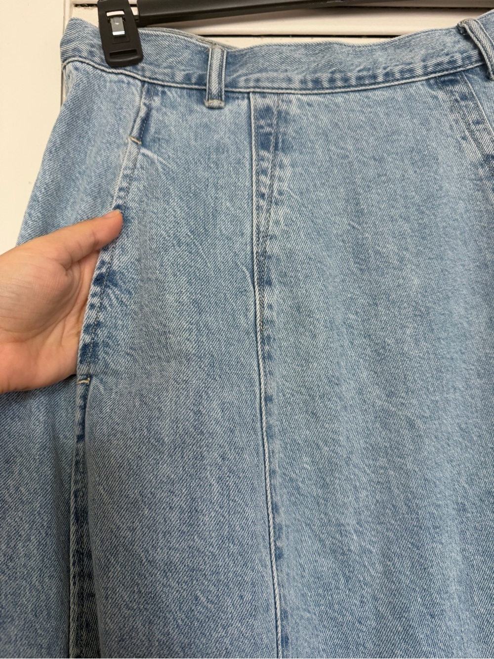 Madewell Vintage Wash Denim Midi Skirt NWT Size 28 Effortless Old Money Chic - Picture 5 of 10